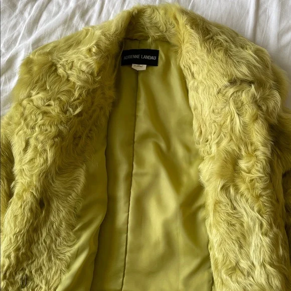 Adrienne Landau Lime Lamb genuine Fur Jacket. - Picture 6 of 8